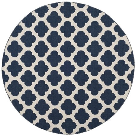 Safavieh Montauk Hand Woven Round Area RugNavy & Ivory 6 x 6 ft. MTK723H-6R